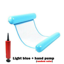 (Sky Blue)Inflatable Floating Water Hammock Float Pool Lounge Bed Swimming Chair Summer