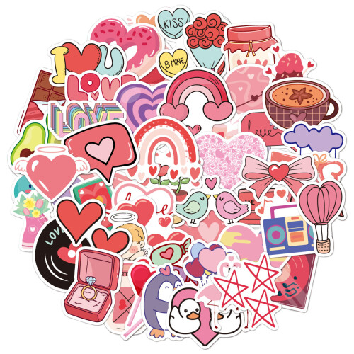 Liefdeshartstickers, 50-pack MultiColor  N13