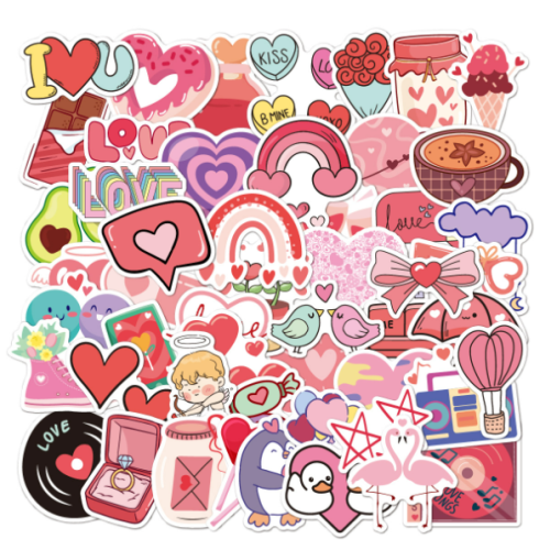 Liefdeshartstickers, 50-pack MultiColor  N13 1