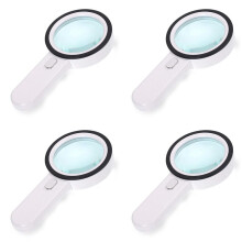 4pcs Magnifying Glass 20X, Large Magnifier with Light, LED Illuminated Handheld, Premium High Power Magnifying Glass