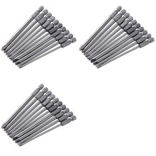 30Pcs 100Mm Alloy Steel S2 Slotted Screwdriver Bits Straight Batches Screwdriver Set