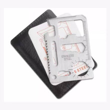 Tarjeta multiherramienta supervivencia al aire libre 11 en 1 acero inoxidable camping equipo de emergencia para senderismo Bushcraft y