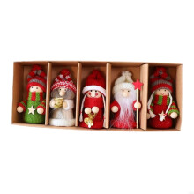 (red green white) Knitted Dwarf Decoration Set, Ornaments for Tree,Windowsill and Tabletop Display