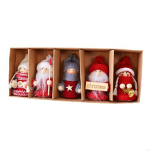 (red white gray) Knitted Dwarf Decoration Set, Ornaments for Tree,Windowsill and Tabletop Display