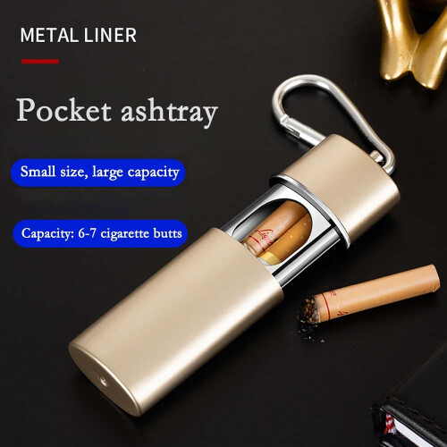Cendrier créatif à tiroir portable avec porte-clés pour l'extérieur Silver 2