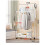 Mobile Double Rail Garment Rack - Adjustable Height & Rolling Clothes Organizer White 2