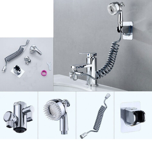 Universal Waschbecken Wasserhahn Set Haarwasch-Set [Silber] 2