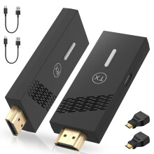 Kit HDMI sans fil 5G pour miroir d'écran - Émetteur et récepteur point-à -point 1080p 60Hz Plug-and-Play pour ordinateur, console et projecteur