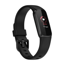 Silicone vervangende band compatibel met Fitbit Luxe - zachte siliconen band met pinnesluiting, meerdere kleuren, twee maten Black Groot