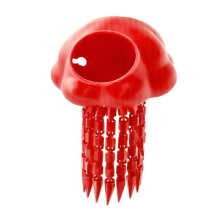 (Red) Floating Jellyfish Fish Cave Hideout, Aquarium Shelter Ornament For Betta Fish Tank