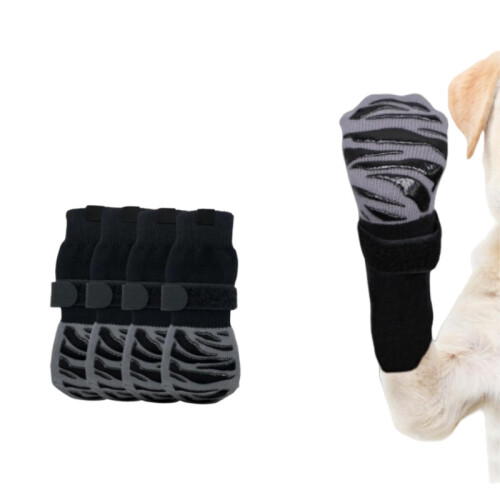 Pack de 4 chaussettes antidérapantes imperméables pour chat et chien  L