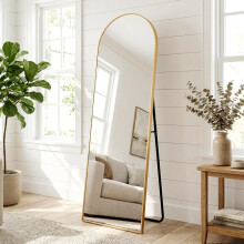 Gold 162×50cm Arched Full Body Floor Hanged Mirror