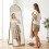 Gold 162×50cm Arched Full Body Floor Hanged Mirror 4