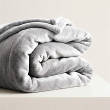 (Silver Fleece, Super King) Faux Fur Fleece Blanket Large Sofa Bed Warm Throw