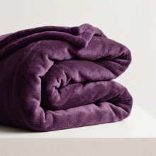 (Purple Fleece, Double) Faux Fur Fleece Blanket Large Sofa Bed Warm Throw