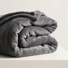 (Grey Fleece, Super King) Faux Fur Fleece Blanket Large Sofa Bed Warm Throw