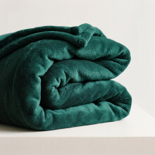 (Green Emerald Fleece, Single) Faux Fur Fleece Blanket Large Sofa Bed Warm Throw