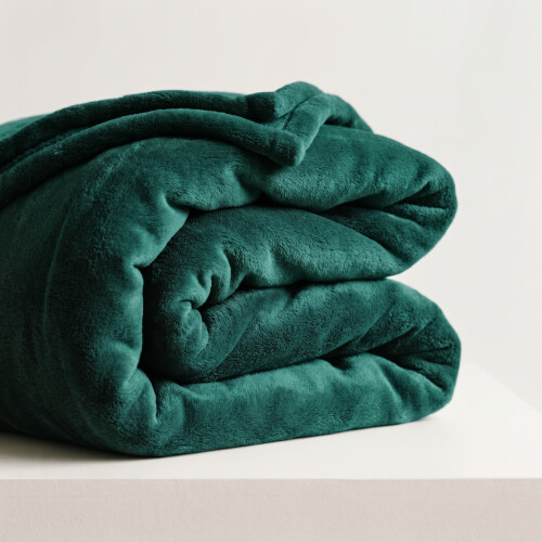 (Green Emerald Fleece, Double) Faux Fur Fleece Blanket Large Sofa Bed Warm Throw