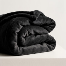 (Black Fleece, Single) Faux Fur Fleece Blanket Large Sofa Bed Warm Throw