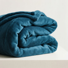 (Teal Fleece, King) Faux Fur Fleece Blanket Large Sofa Bed Warm Throw