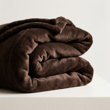 (Coffee Fleece, Double) Faux Fur Fleece Blanket Large Sofa Bed Warm Throw