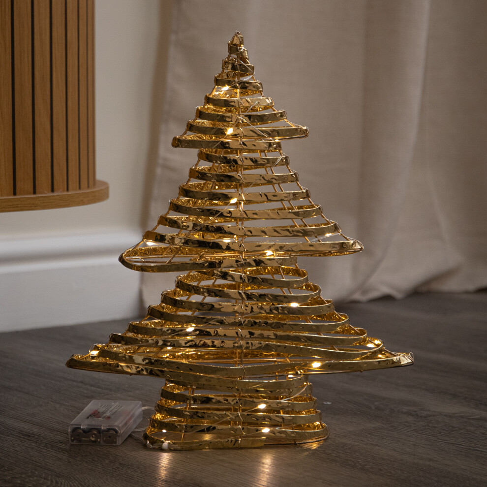 Gold/Light/White 39Cm Up Christmas Tree With 30 Warm Leds - Image 4