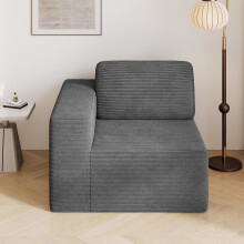 Corduroy Modular Sofa | Cloud-style Sectional Sofa Left Seat Fluffy Memory Foam Cushions