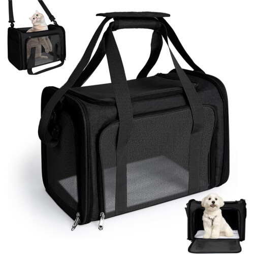 Foldable Cat Carrier Backpack – Waterproof Pet Carrying Bag with Adjustable Strap, 3-6kg