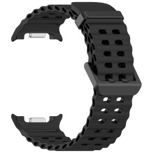 Ocean Band voor Samsung Watch8 & Watch8 Classic - Siliconen Horlogeband Black