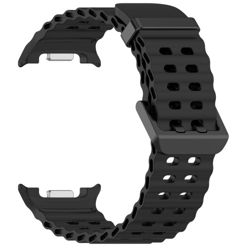 Bracelete Oceano de Silicone Compatível com Samsung Watch8 e Watch8 Classic Black