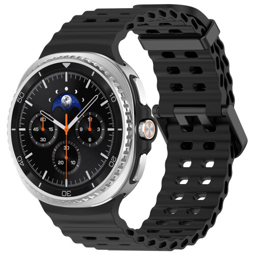 Bracelete Oceano de Silicone Compatível com Samsung Watch8 e Watch8 Classic Black 2