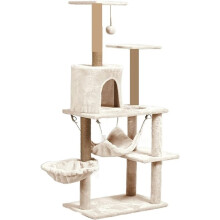Large Cat Climbing Shelf & Scratching Post – 4-Season Cat Bed Hammock, 50x135cm