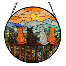 Acryl-Puzzle-Sonnenfänger, 83-teilig, Fensterdekoration im Buntglas-Stil, DIY-Puzzle für Erwachsene, QingHai
