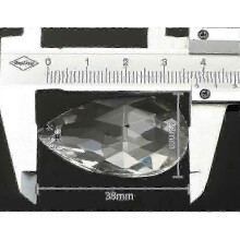 (24er-Pack) 38 mm tropfenförmiger Kristallanhänger aus klarem Kristallglas, Kronleuchter-Prisma, Sonnenfänger-Teile, hängende