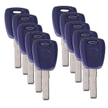 10 Transponderschlüssel mit ungeschliffenem Rohling (SIP22-Schlüsselgehäuse) für Fiat 500 DucatoHP