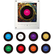 Koelkastmagneten met platenspeler, retro muziek koelkastmagneten met platenspeler set, 10 stuks vintage vinyl koelkastmagneten