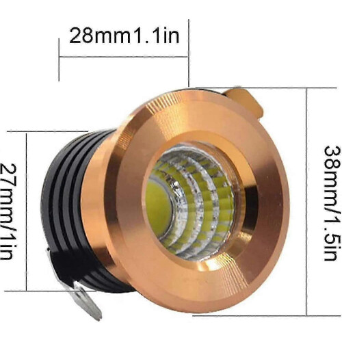 6-pak mini indbyggede LED-loftspotlights 3W varm hvid til skabsbelysning sort 1