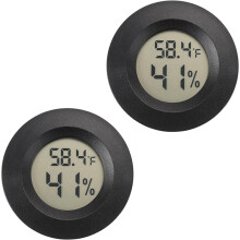 Digital Thermometer Hygrometer 2-Pack – LCD Temp & Humidity Gauge with Probe for Reptile Tanks