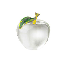 Crystal Glass Apple Figurine for Tabletop Decoration Christmas Gift