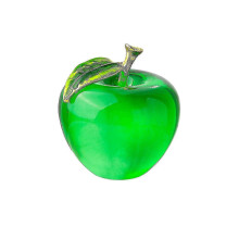 Crystal Glass Apple Figurine for Tabletop Decoration Christmas Gift