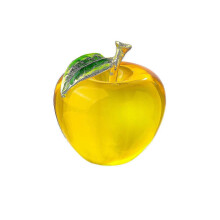 Crystal Glass Apple Figurine for Tabletop Decoration Christmas Gift