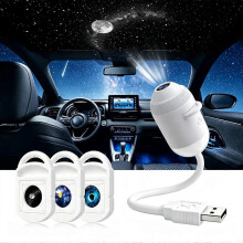 Csillagprojektoros lámpa, kettős üzemmódú galaxis éjszakai fény, USB-s, több mintás hangulatlámpa autóbelső és hálószoba deko