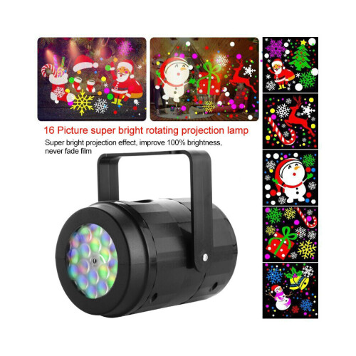 16-Pattern Christmas Projector Light - Automatic Rotating LED Projections for Indoor Parties (85-240V) 1