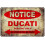 Ducati Motorcycles Parking Sign Metal Decor 1