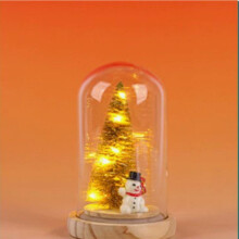 Julegave Tre Glassdeksel Lysende Mini Juletre Ornament