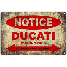Metalowy znak parkingowy Ducati Motorcycles