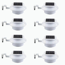 26-27 8 sztuk białych lamp rynnowych zasilanych energią słoneczną, dekoracyjna lampa LED do oświetlania balustrad, ścian zewnętrznych,