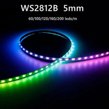 Ultrawąska taśma świetlna LED Ws2812b RGBC o szerokości 5 mm, adresowalna indywidualnie,