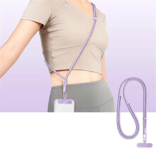 Smycz na szyję do telefonu z zabezpieczeniem przed zgubieniem, sznurek poliestrowy 7 mm, regulowany pasek na szyję ze stalową pętelk