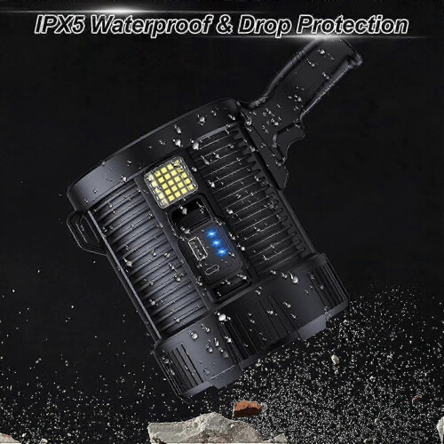 100000 Lumens LED Handheld Spotlight Rechargeable for Hunting Camping 2